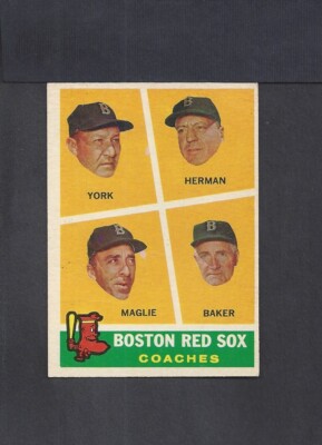 1960 TOPPS SET BREAK #456 BOSTON RED SOX COACHES-1--NO CREASES--EX/MT