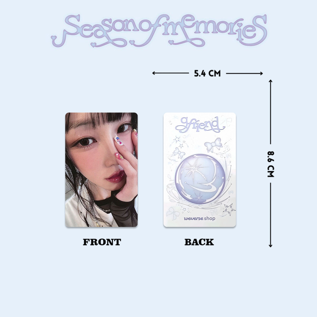 タレントカード GFRIEND 10th Anniversary Concert Card 6pcs/set GFRIEND 10th Anniversary Season of Memories Self
