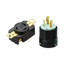 NEMA L14-30 Plug and Receptacle Set - Rated for 30A, 125/250V, 4-Wire, 3 Pole
