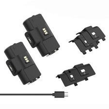 2x 1100mAh Displaceable Battery USB Cable For XBox One X/S Series X/S Controller