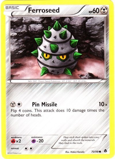 Pokemon - Ferroseed - 70/98 - Common - Emerging Powers - NM