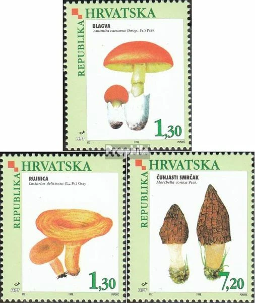 Kroatien 454-456 (kompl.Ausg.) postfrisch 1998 Einheimische Speisepilze - Bild 1 von 1