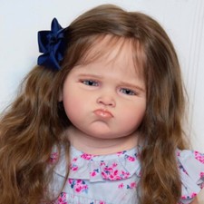 Hand-Rooted Hair Reborn Baby 28" Doll Huge Toddler Girl Artist Finished Doll Toy