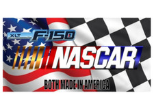 nascar and ford f-150 checkered flag license plate made in usa