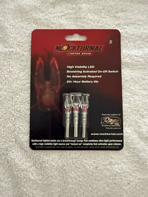 Nockturnal NT-722 Lot de 3 encoches lumineuses pour arbalète Predator Rouge Taille 1