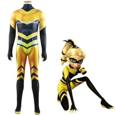 Yellow Bee Woman Jumpsuit Carnival Bodysuit Prop Halloween Cosplay Costume
