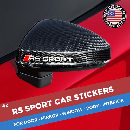 4x Audi RS Sport Car SUV Vinly Stickers Door Handle Mirror Trunk Interior Decal