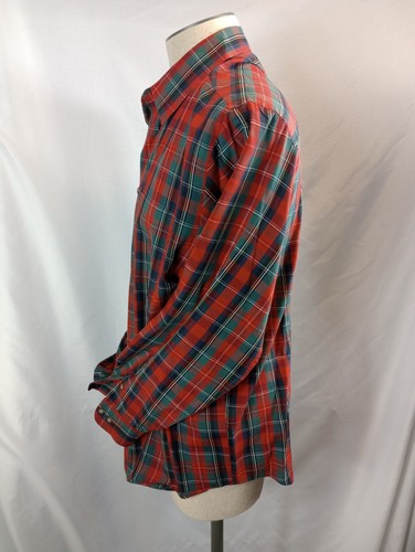 Consensus Sportswear Shirt Mens Large Red Plaid Flannel Button Down Western LS - Picture 4 of 8
