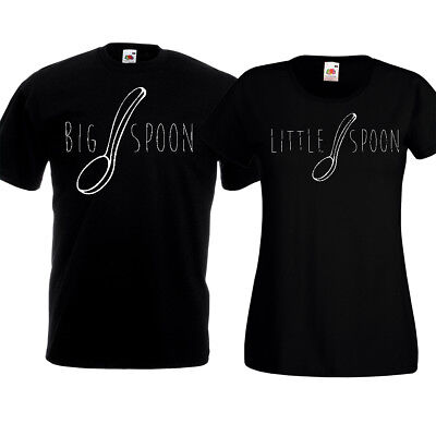 Big Spoon Little T Shirt Couples Tops Funny Cuddle Shirts His Hers Matching Gift Ebay