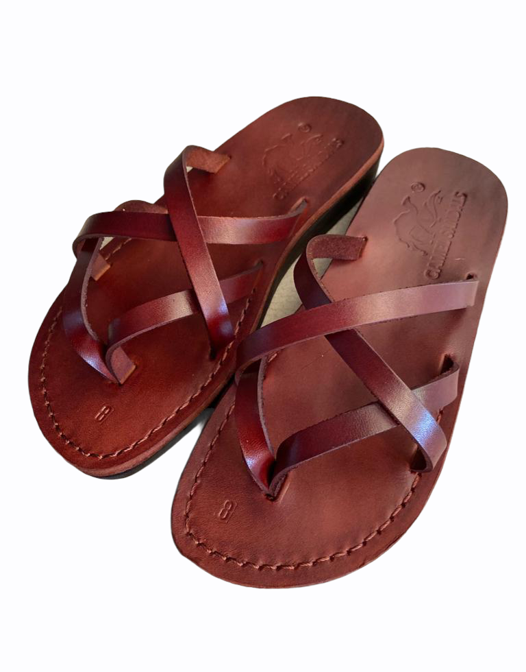 Biblical Jesus Brown Camel Sandals For Women Straps Flip Flop US