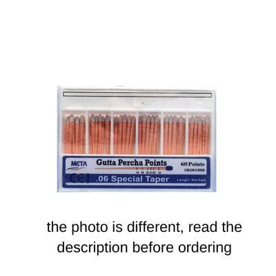 Meta Gutta Percha Points - #40, Taper 0.06, Color Coded, Spill-Proof Box