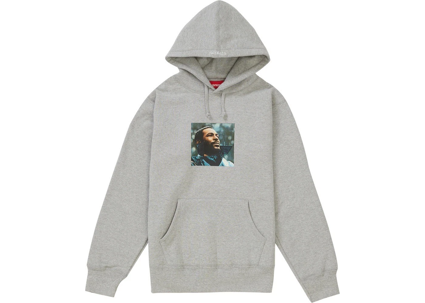 Sweat à capuche Supreme Marvin Gaye gris bruyère taille XL (SS18)