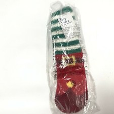 Cozy Socks Womens One Pair Crew Socks Striped White/Green/Red One Size NWT