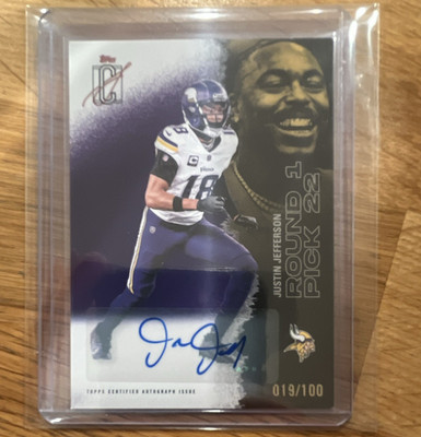 Topps Signature Class 2025 Justin Jefferson Rookie Pick 22 Auto #36 019/100
