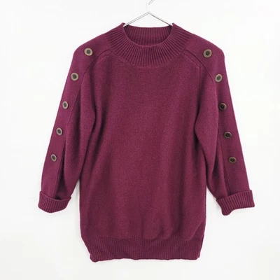 Vintage Jaeger Pullover Gr. Large Ärmel Knopfdetail Wolle, Angora, Kaschmir Mix - Bild 1 von 4