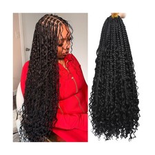 COOKOO 22 Inch Goddess Box Braids Crochet Hair for Women 8 Pack... FAST USA SHIP