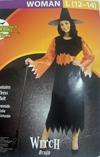 Open Box Halloween Creations Witch Costume Adult Woman L 12-14 Dress Belt