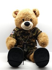 Build A Bear US Military Camo Uniform Plush Toy w/ Boots Dog Tag