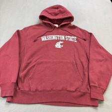 Washington State University Cougars Champion Sudadera con Capucha Tejido Inverso Grande Roja