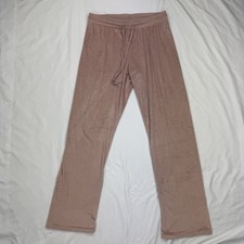 Juicy Couture Velour Track Pants Womens Medium Pink Rhinestone Bling Y2K Lounge