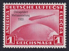 GERMANY 1933 Chicago Flight Zeppelin 1m Carmine SG 510 MNH/** (CV £4500)