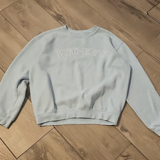 Buc-ee's Light Blue Fleece Pullover Sweatshirt Embroidered Logo Women's S