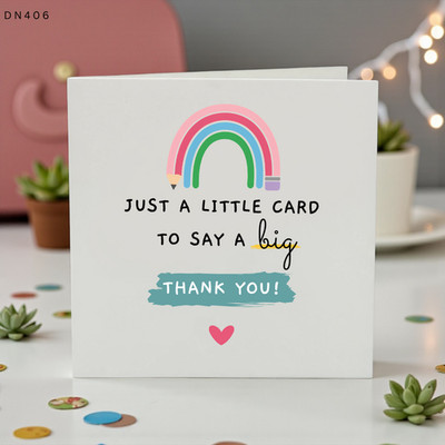 Dankeskarte, Nur eine kleine Karte zum großen Dankeschön, Regenbogen Danke