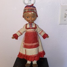 Vintage USSR Soviet Russian Doll Blonde Hard Plastic Leningrad 1960s-70s 13.5  