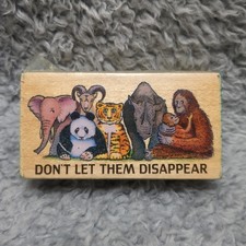 Vintage 1991 All night media woodmounted rubber stamp don't let them disappear