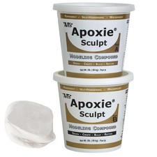 Apoxie Sculpt - 2 Part Modeling Compound A  B - 4 Pound, White/Stone White
