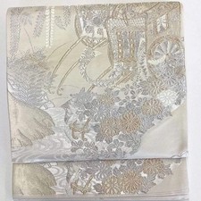 7054 Japanese Vintage Fukuro Obi Belt Kimono Fabric Silk All-over pattern