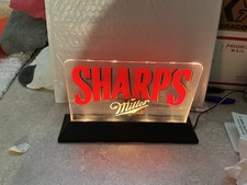Vintage 1993 Sharp's Miller "Edge Wedge" Illuminated Back Bar Sign 9.5"