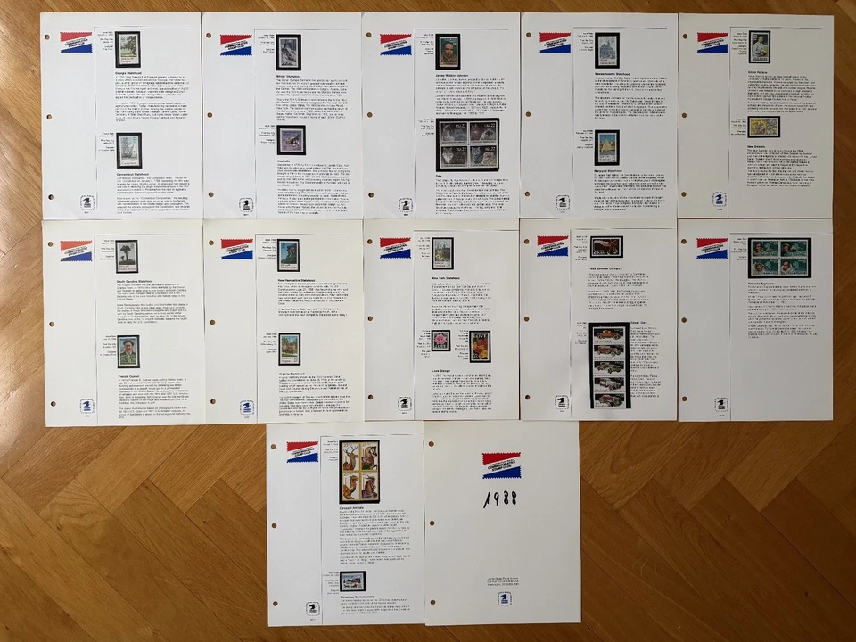 1987 1988 USPS Commemorative Stamp Year Set USA Briefmarken Postfrisch Komplett - Bild 4 von 4