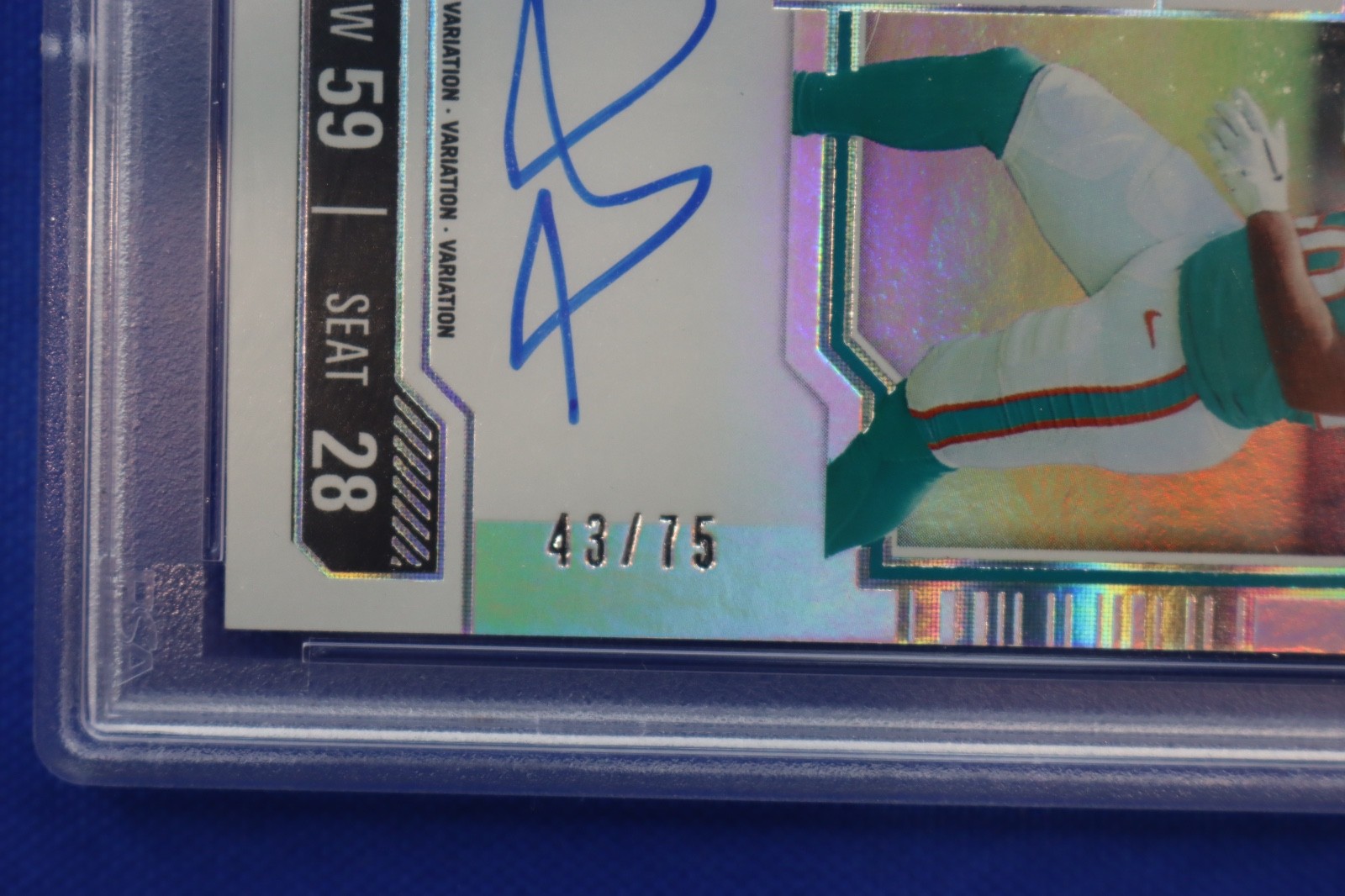 2023 Contenders /75 De'VON ACHANE Autographed Rookie Card #109 PSA GEM MT 10 RC view 3