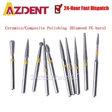 10Pc Dental Diamond Burs FG-105 Composite Polishing Kit for High Speed Handpiece