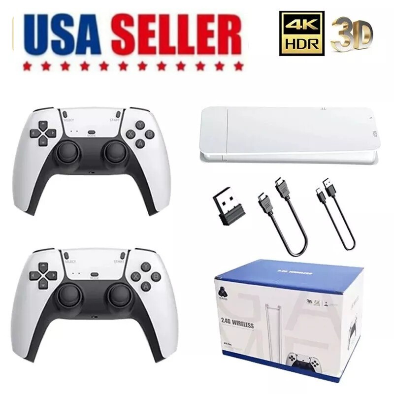 4K 64G HDMI TV Video Game Stick M15 Gaming Console Gamepad 2 Wireless Controller