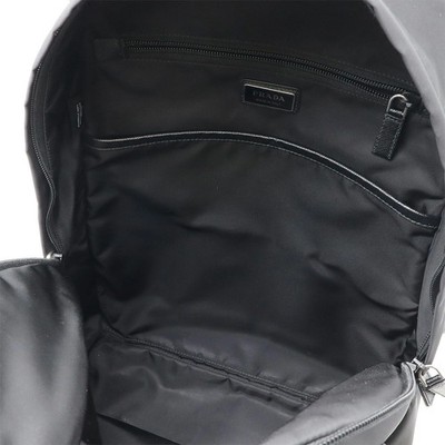 Prada Triangle Logo Backpack Daypack Black | eBay