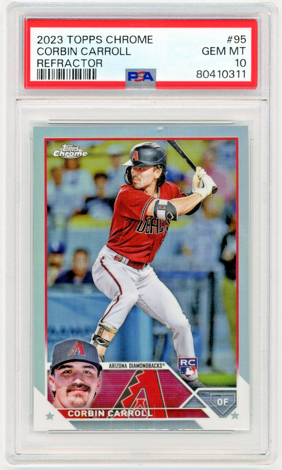 CORBIN CARROLL 2023 Topps Chrome Refractor Rc #95 PSA 10 Arizona Diamondbacks