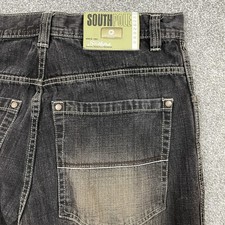 Vintage Y2K Southpole Jeans Men 34 33x30 Gradient Black Baggy Wide Gold Tab