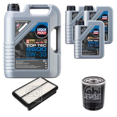FEBI BILSTEIN Inspektionspaket 8L Liqui Moly Top Tec 4600 5W-30 für Mitsubishi