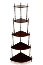 Frenchi Home Furnishing 5-Tier Corner Stand, Dark Cherry