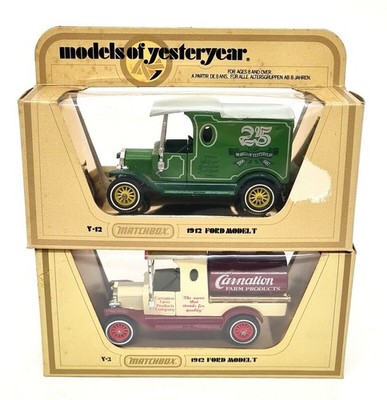 Matchbox Yesteryear - 2er Set Y-12 1912 Ford Model T Model Vans 25Years Carnati