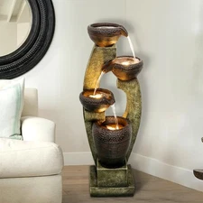 Zen Outdoor Water Feature – Textured Waterfall Design for Soothing Garden