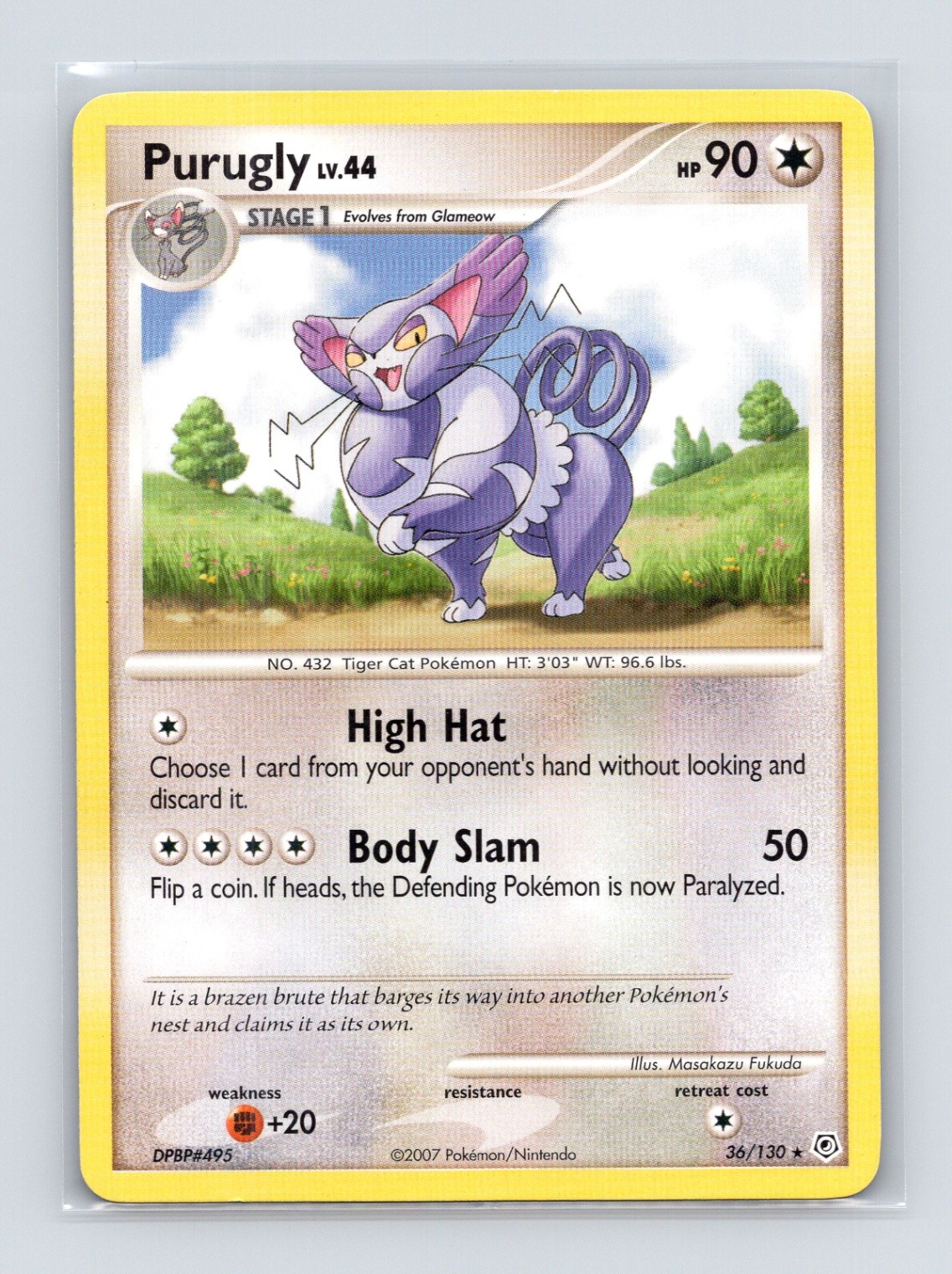 Pokémon TCG Purugly 36/130 Diamond and Pearl Normal LP