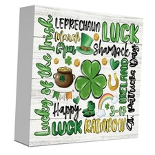 Happy St Patricks Day Luck Shamrock Decor Religious Irish Blessing Decorations