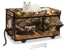 NEW Heated Outdoor Cat House with Dual Doors Insulated Weatherproof Cat House Ne