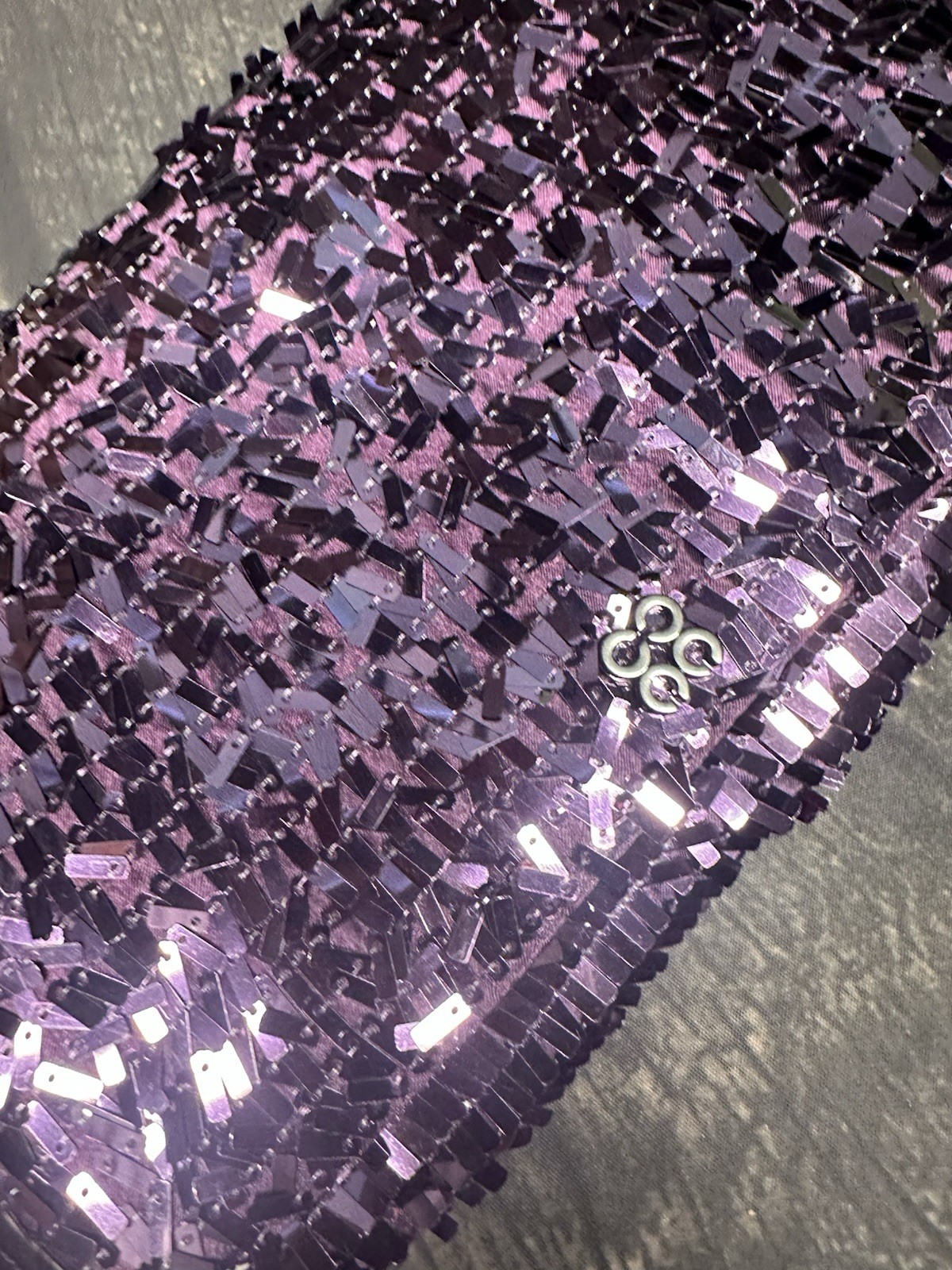 Coach Rectangular Purple Dangling Sequin Clutch W… - image 2