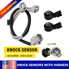2PCS Engine Knock Sensor w/ Harness For 89615...