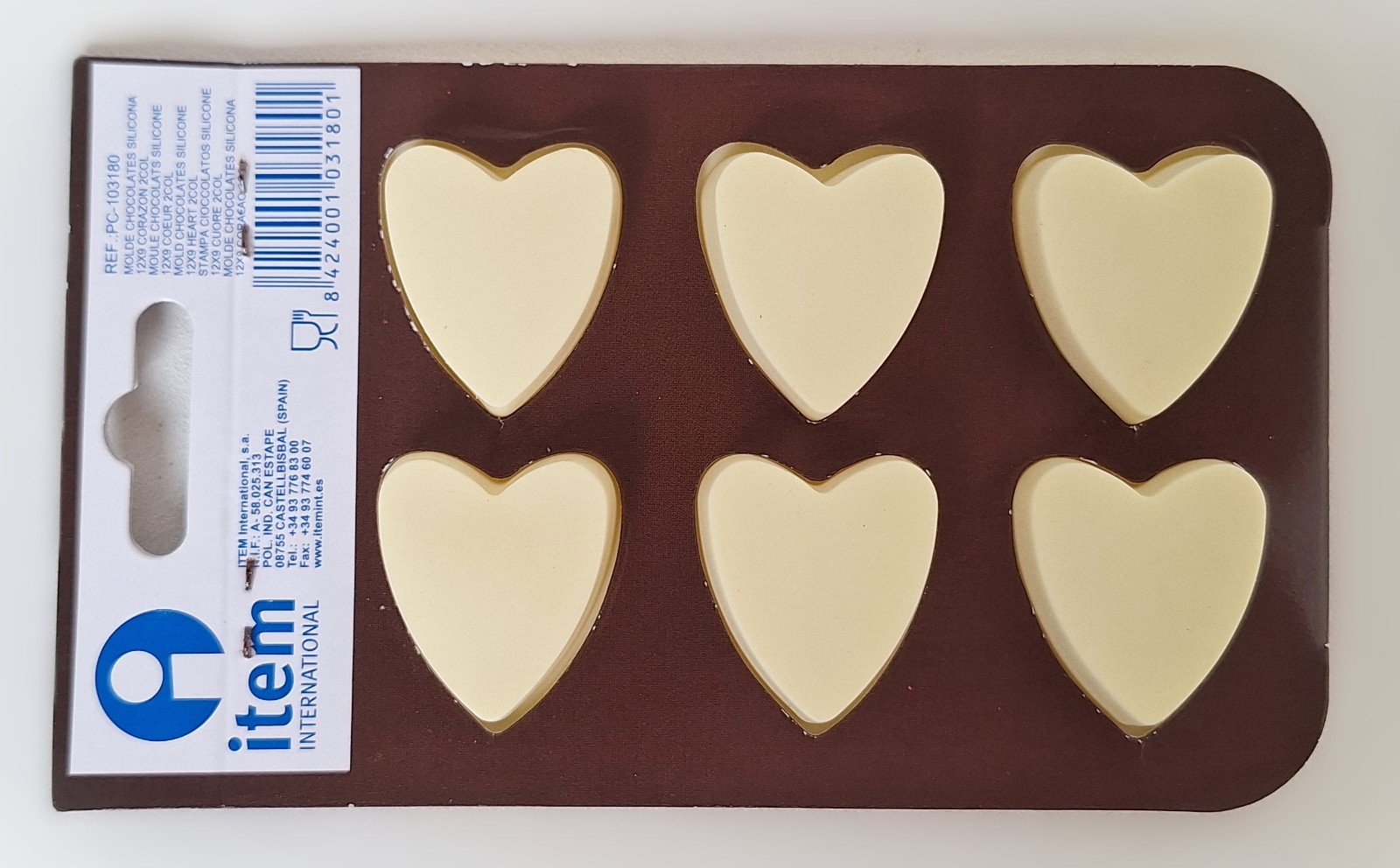 Moule chocolat silicone coeur blanc en silicone premium haute résistance