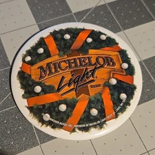 Vintage Michelob Light Pinback Button Pin Beer 3" Round Metal Advertising